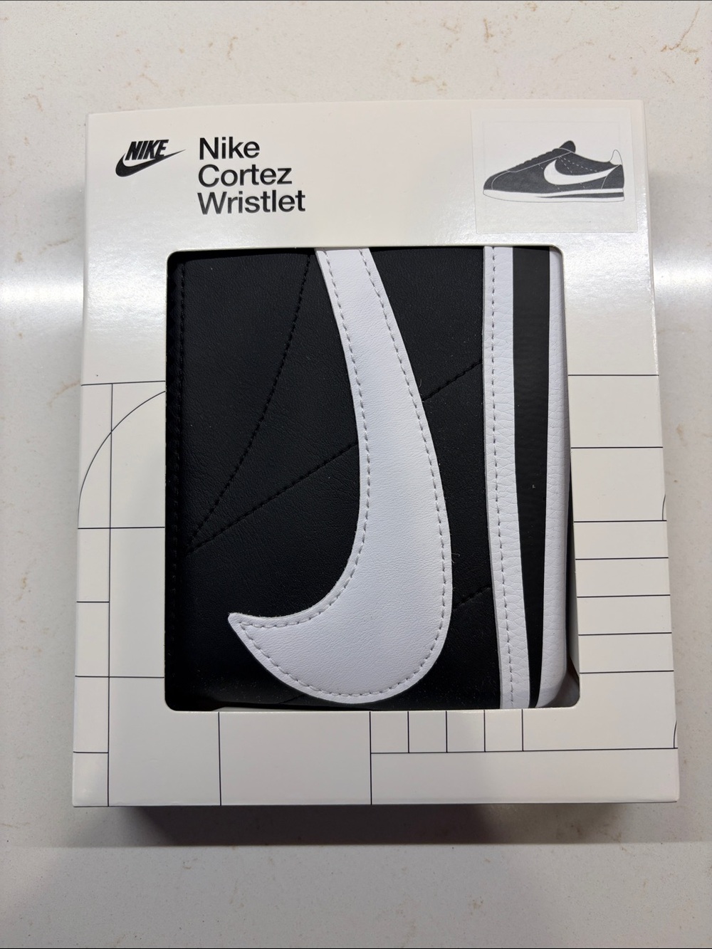 Nike Cortez Wristlet - Black & White Swoosh